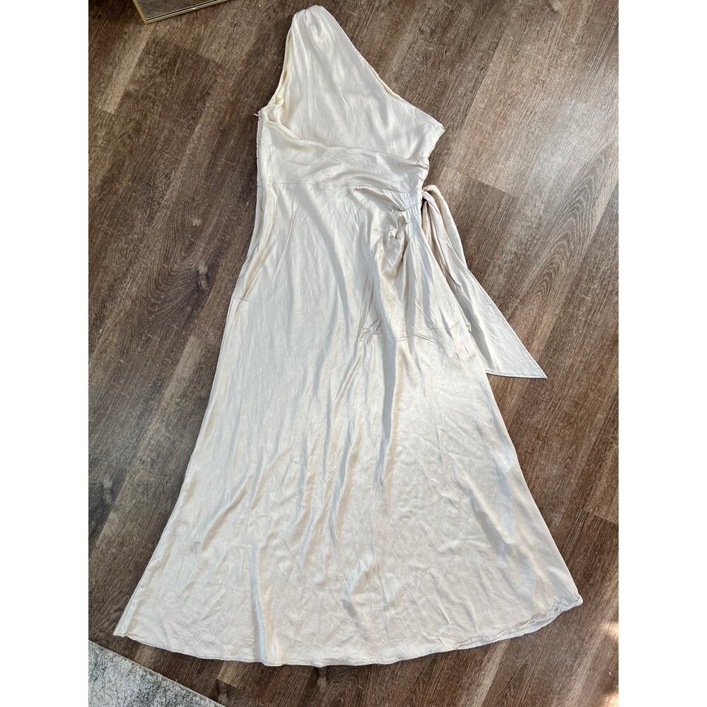 Meshki Calliope One Shoulder Maxi Dress Champagne Bridesmaids Dress - Picture 6 of 7